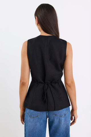 AMONG THE BRAVE EIFFEL LONGLINE VEST - Black