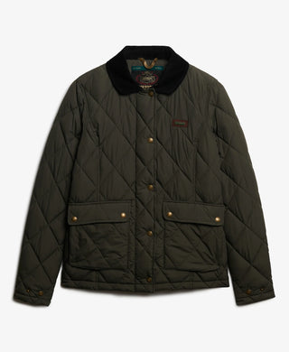 SUPERDRY - CORD TRIMMED LINER JACKET - Army Khaki