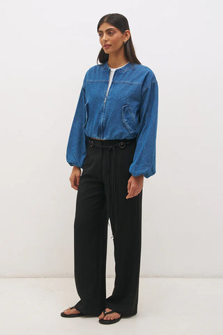 MON RENN - MABEL BOMBER JACKET - Mid Blue