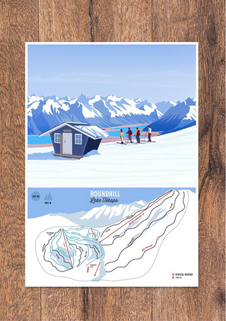 LOVE THY LAND - ROUNDHILL SKI  MAP - A4