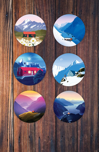 LOVE THY LAND - Backcountry Huts Coaster set