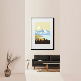 LOVE THY LAND - Aoraki Mt Cook Pastel palette - A3