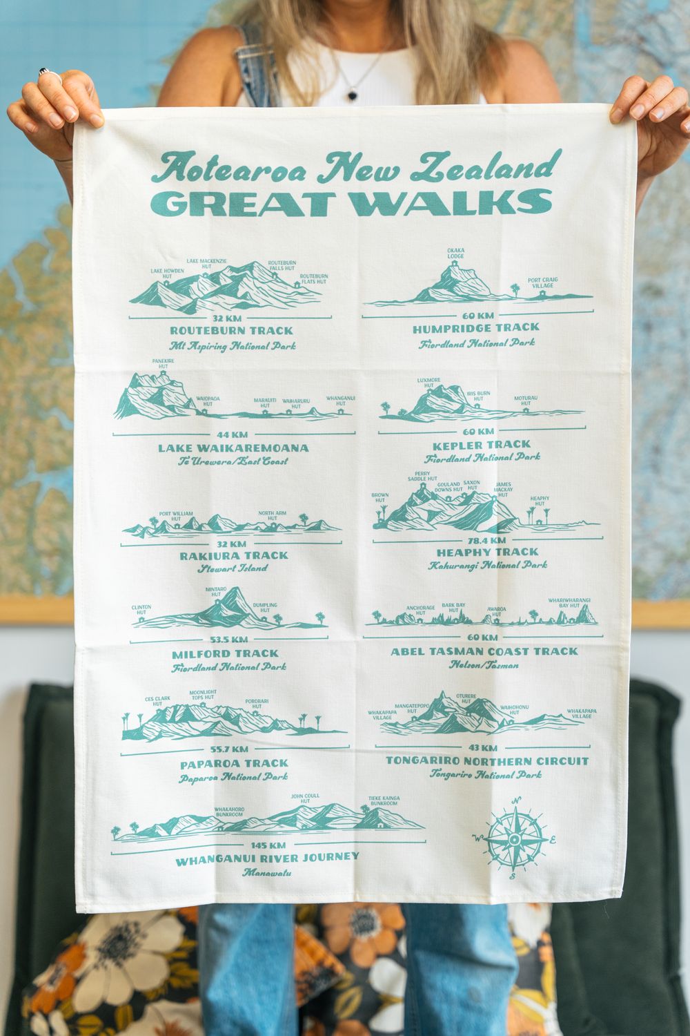 LOVE THY LAND TEA TOWEL -  Great Walks