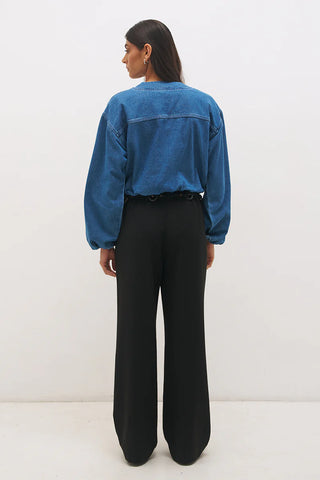 MON RENN - MABEL BOMBER JACKET - Mid Blue