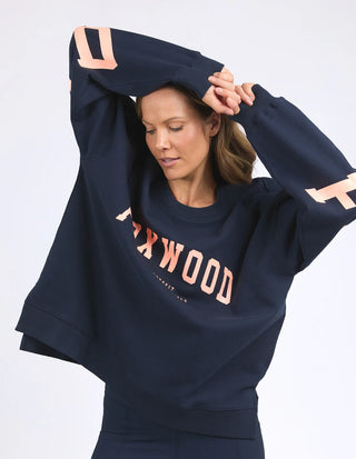FOXWOOD INTERVAL CREW - Navy with Peach