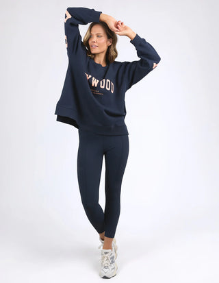 FOXWOOD INTERVAL CREW - Navy with Peach