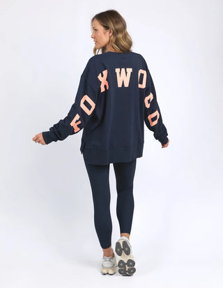 FOXWOOD INTERVAL CREW - Navy with Peach