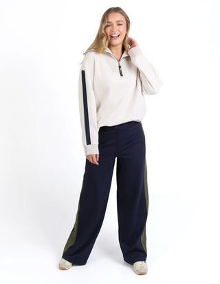 FOXWOOD KNIT COLLAR CREW - Bone