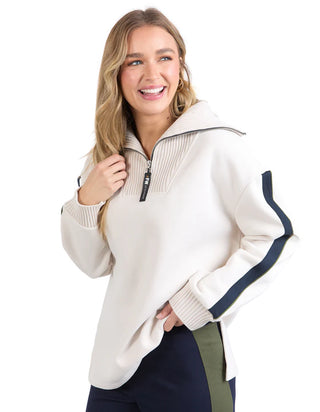 FOXWOOD KNIT COLLAR CREW - Bone