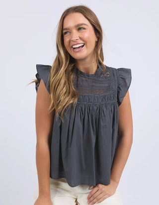 FOXWOOD ADELYN TOP - Charcoal
