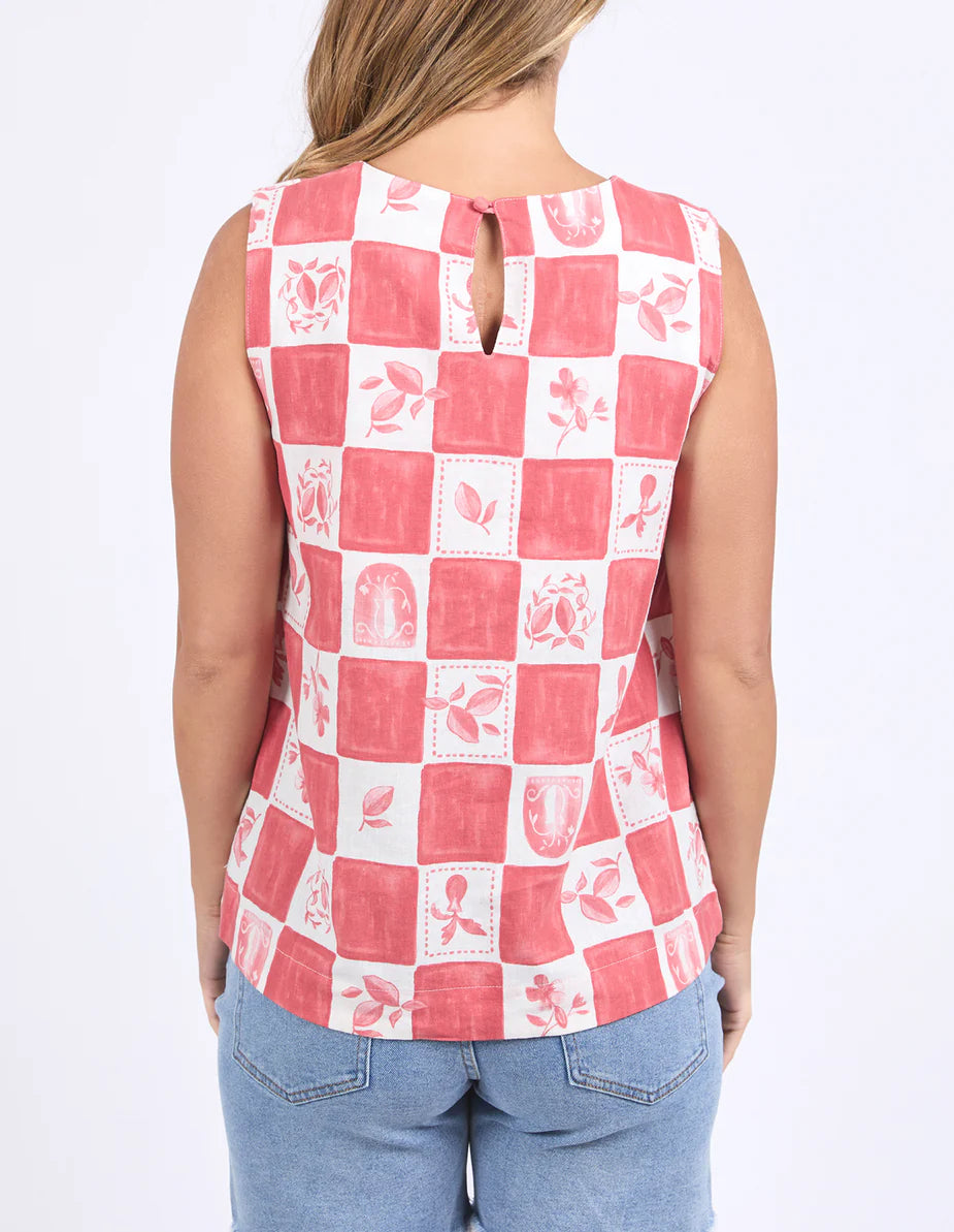 FOXWOOD BIARITTZ TOP - Crimson Print