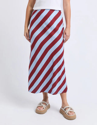 FOXWOOD ESMARIE STRIPE SKIRT - Russet / Cru