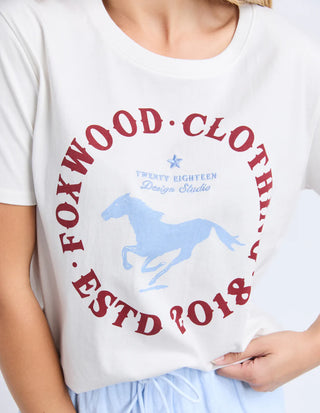 FOXWOOD ESTD 2018 TEE - Vintage White
