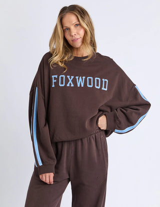 FOXWOOD - ELEVATED SUNDAY CREW - Coffee/Light Blue