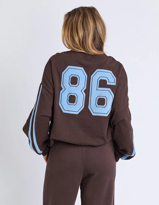 FOXWOOD - ELEVATED SUNDAY CREW - Coffee/Light Blue