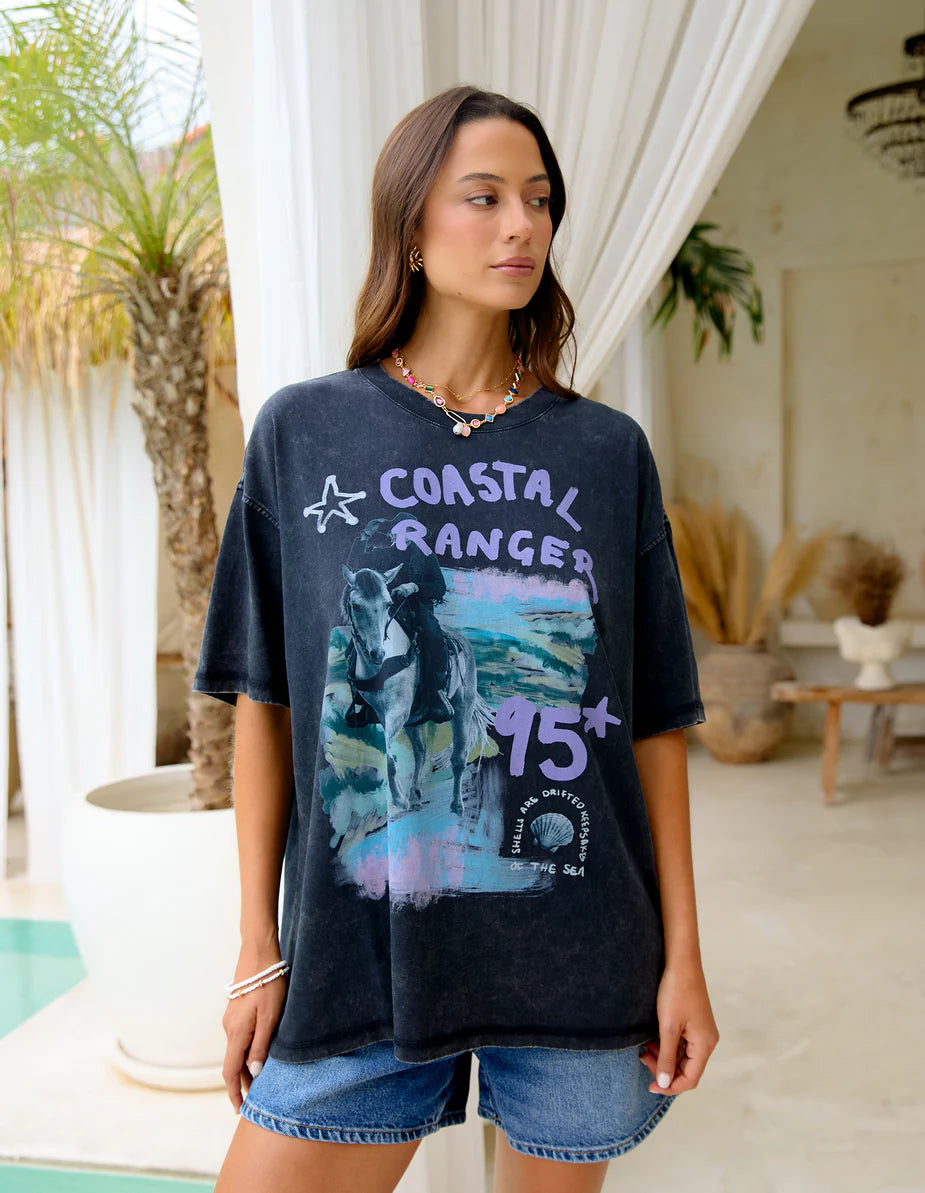 FOXWOOD - Coastal Ranger Tee Bubblegum - Washed Black