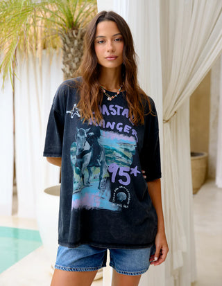 FOXWOOD - Coastal Ranger Tee Bubblegum - Washed Black