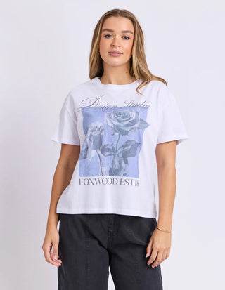 FOXWOOD - STUDIO ROSE TEE - White