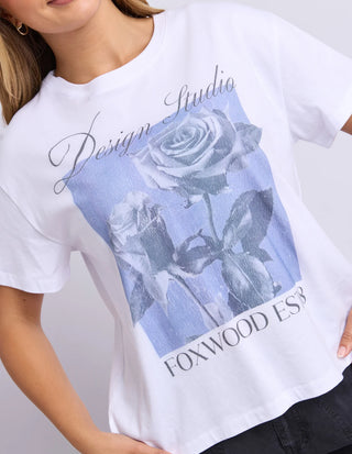 FOXWOOD - STUDIO ROSE TEE - White