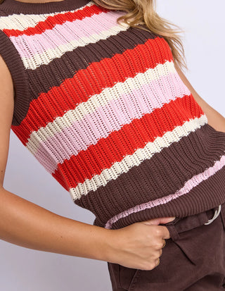FOXWOOD - HAVEN STRIPE KNIT TOP - Grenadine