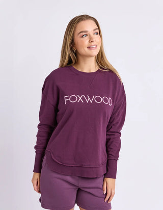 FOXWOOD -  SIMPLIFIED METALLIC CREW - Plum