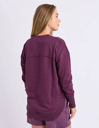 FOXWOOD -  SIMPLIFIED METALLIC CREW - Plum