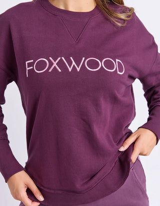 FOXWOOD -  SIMPLIFIED METALLIC CREW - Plum