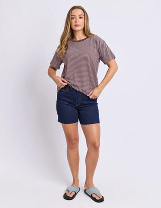 FOXWOOD - HUTCH STRIPE TEE - Chocolate