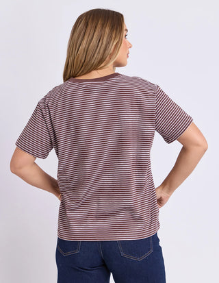 FOXWOOD - HUTCH STRIPE TEE - Chocolate