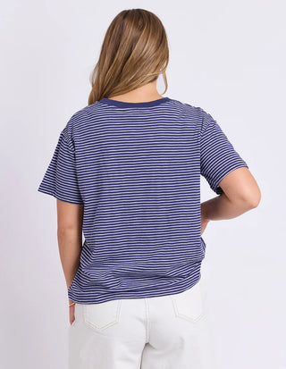 FOXWOOD - HUTCH STRIPE TEE - Navy/White Stripe