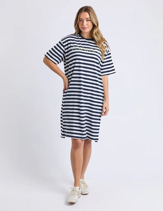 FOXWOOD SIMPLIFIED STRIPE TEE DRESS - Navy