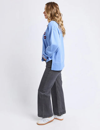 FOXWOOD EFFORTLESS CONTRAST CREW - Azurie Blue