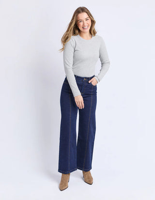 FOXWOOD - SCOOP RIB TOP - Grey Marle