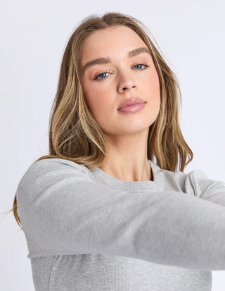 FOXWOOD - SCOOP RIB TOP - Grey Marle