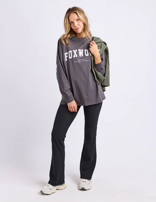 FOXWOOD  - INTERVAL LONG SLEEVE - Charcoal/White