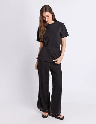 FOXWOOD - TIED TEE - Black