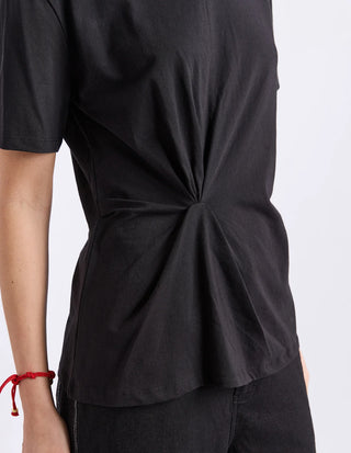 FOXWOOD - TIED TEE - Black