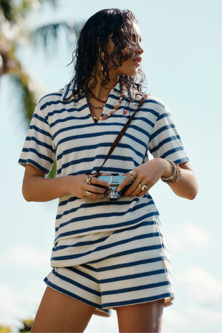 SEA LEVEL - AHOY BEACH POLO - Denim Blue