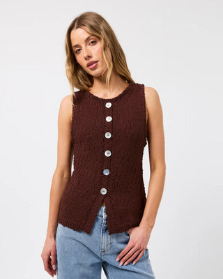 SILENT THEORY - BELLE KNIT VEST - Brown
