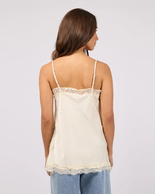 SILENT THEORY - CARTER LACE TRIM CAMI - Pearl