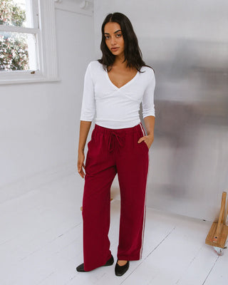 SILENT THEORY - MAYFAIR TRIM PANT - Cherry