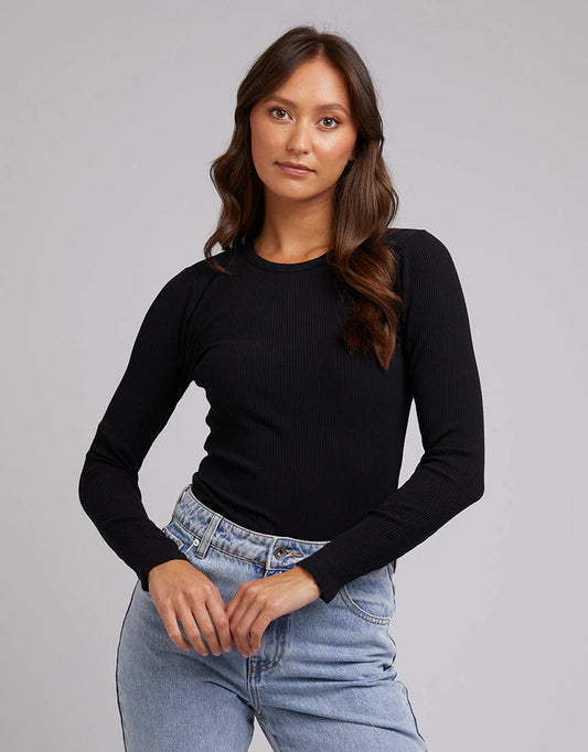 SILENT THEORY RIB TOP - Black