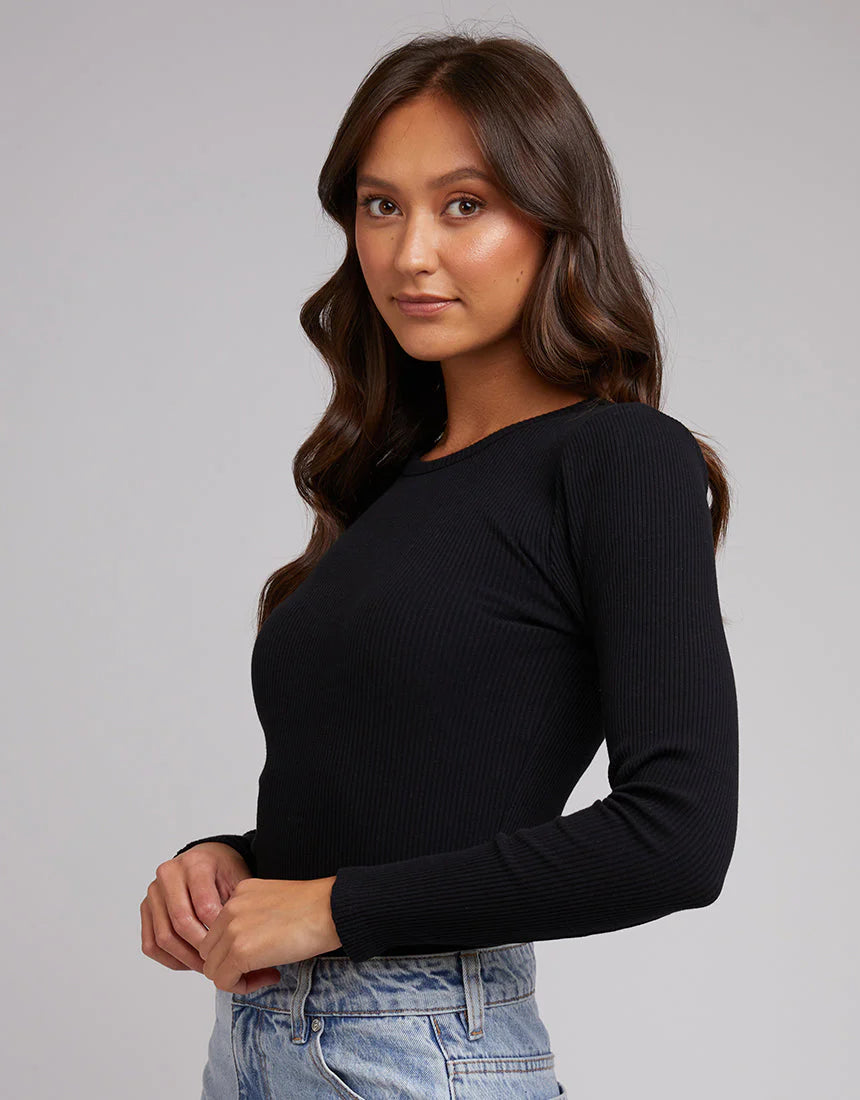 SILENT THEORY RIB TOP - Black
