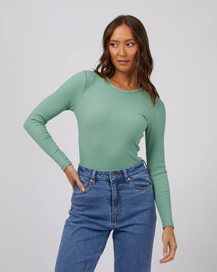 SILENT THEORY RIB TOP - Sage