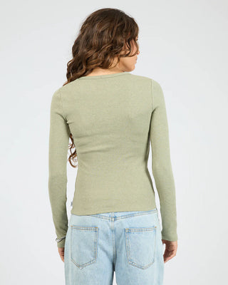 SILENT THEORY RIB L/S TOP - Fern