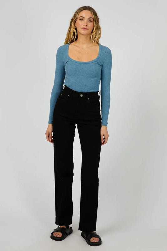 SILENT THEORY HAZEL L/S TEE - Slate Marle