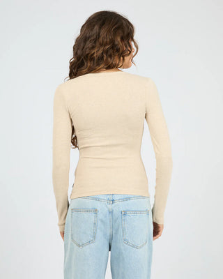 SILENT THEORY SIA RIB TOP - Oat