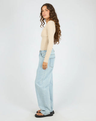 SILENT THEORY SIA RIB TOP - Oat