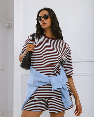 SILENT THEORY - STRIPE TEE - Light Blue