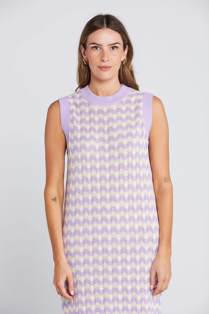 THING THING SQUIGGLE TANK DRESS - Creamy Lilac